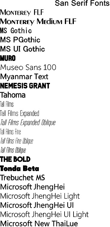 San Serif Fonts 4