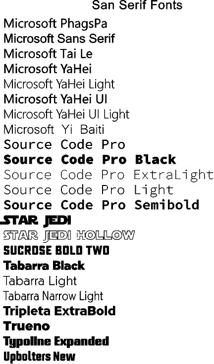 San Serif Fonts 5