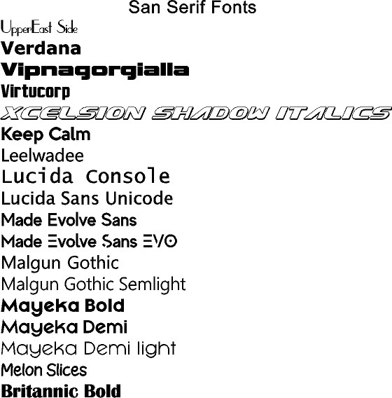 San Serif Fonts 6