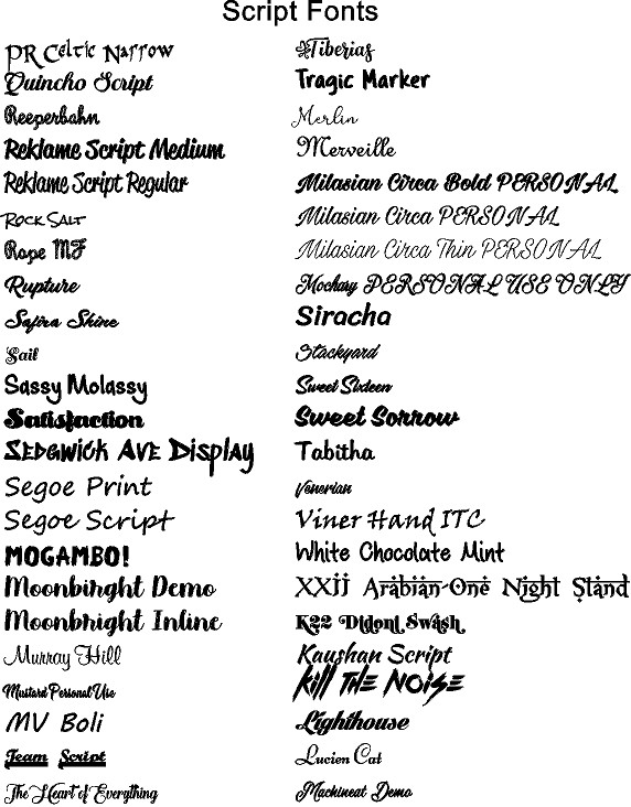 Script Fonts 2